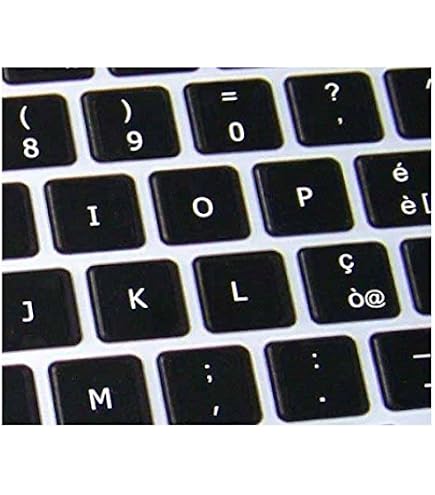 Adesivi Neri Etichette Lettere per Tastiera Italiana Stickers Black Keyboard ITA