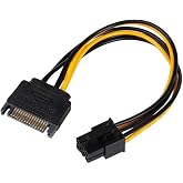 Alfais 4582 15 Pin SATA to 6 Pin Ekran Kartı Power Anakart G&uuml;&ccedil; Kablosu
