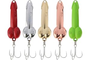 ZGIOPGEIN 5 Pcs Fishing Spoons Lures Metal Hard Baits Funny Fishing Spinner Lures with Triple Hooks for Saltwater Freshwater Trout Bass Salmon Fishing Weight 10g