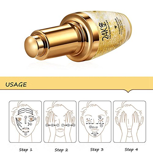 ROMANTIC BEAR Pure 24K Gold Essence Anti Wrinkle Whitening Collagen Moisturizing Hyaluronic Acid Liquid - 8