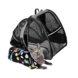 Texsens Cat Backpack Carrier, Super Breathable Carrier Backpack, Airline-Approved Bubble Cats and Puppies Backpacks, Designed for Hiking, Travel& Walking (Grey)