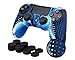 Produktbild DSstyles Silikon Hülle Schutzhülle für DualShock 4 PS4 Controller Schutzhülle Abdeckung Anti Slip Silikon Abdeckung mit Daumen Griffe - Camouflage Blau