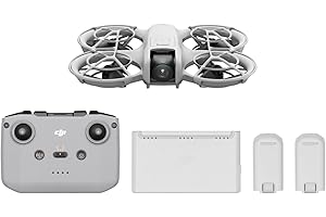 DJI Pack Neo Vuela Más, dron mini con cámara 4K UHD para adultos, 135 g dron que vuela siguiéndote,despega desde la mano,seguimiento de objetivos,QuickShots, vídeo estabilizado, con RC-N3 y 3 baterías