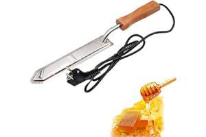 PROBEEALLYU Cuchillo eléctrico para miel, Cuchillo extractor para calentar mielcon mango de madera, Extractor de prueba de miel Raspador Regalo Honey Dipper Incluye