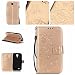 Produktbild Jepson Samsung Galaxy S4 Mini I9190 i9195 (4,3 Zoll) Hülle, Leadertasche Premium Lederhülle Flip Case im Bookstyle Folio Cover Kartenfächer Magnetverschluss und Standfunktion Leder Schale Etui für Handytasche Schutzhülle Prägung Strass Bling Schmetterling Muster.
