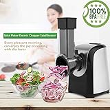 Sans BPA Mandoline Multifonctions Couper Les Légumes Électrique Râpe/Hachoir Trancheuse Fresh Express Lames Amovibles en Inox 150W (Râpes électriques)