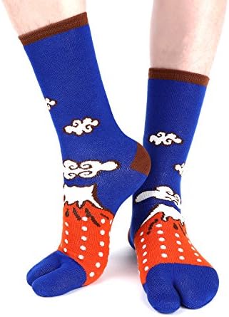 [Vigo Socks] Flip Flop Socks, Samurai, Geisha, Japanese Pattern Designs (UK 7~ 8.5/ EU 39~ 44, Mt. Fuji &amp; cloud)