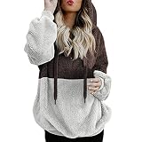 Aberimy Ausverkauf Damen Hoodie Sweatshirt Lange Ärmel Langarm Fashion Einfarbig Uni Riemchen Wolle Zipped Warm Bauchfrei Kapuzenpullover Casual Pullover Blusen Shirt Top