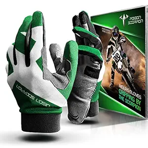 POISON SCORPION Motorcycle Motocross Dirt Bike Gloves for Men Women | Green L