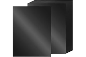 DHAIQC 24 Sheets Black Mirror Cardstock Paper A4, 92lb/250gsm Metallic Card Stock Paper Gold Foil Cardstock Shiny for Crafts Scrapbook Card Making Invitations Party Decoration (Black)