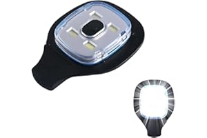 Tomedeks 4 Piezas Luz para Correr, Luz LED con Clip, Luz de Marcha con Clip Portátil, Luz de Ciclismo Recargable por USB para Correr, Caminar, Pesca y Acampar