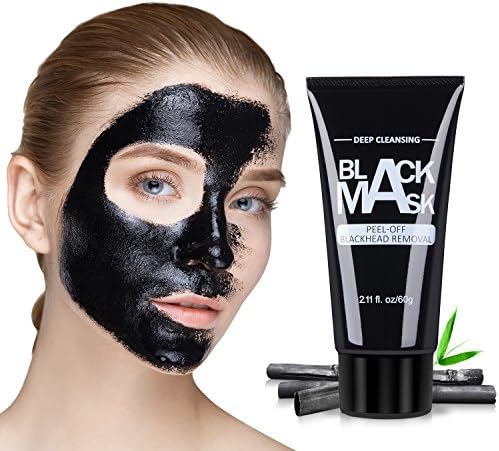 Herwiss Charcoal Black Mask Peel Off for Blackheads Remover Oily Skin Control and Strawberry Nose, Deep Pore Cleansing with Nourishing Bamboo Charcoal, Aloe Vera, and Vitamin E