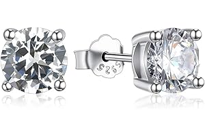 Gold Gala Orecchini Punto Luce in Argento 925 Rodiato con Zirconi Bianchi Taglio Diamante