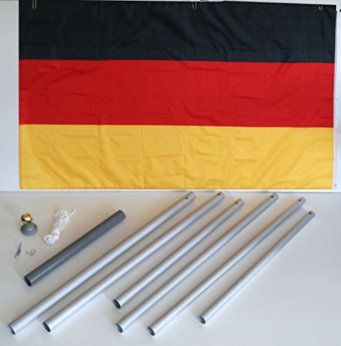 Wohnwerk! Flaggenmast 6m mit Deutschlandfahne und extra Fahne Ihrer Wahl! Fahnenmast - 2