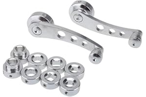 iSpchen Auto Fensterkurbel Fensterheber Kurbel Aluminiumlegierung Universal Auto Fenster Kurbel Fenstergriff Auto Autofenster Kurbel Hebekurbel,Silber