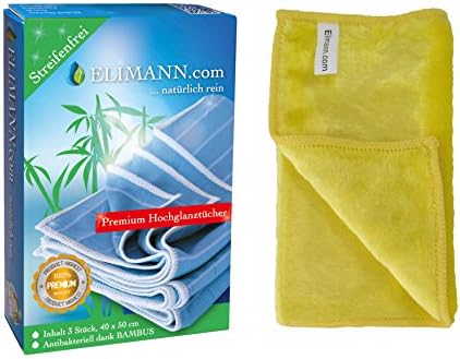 Elimann Bamboo Anti-Bacterial Cleaning Cloths for Streak-Free and Lint-Free Shine, Grease Plus Dish Cloths Cleaning Cloths Precleaning Cloths, Set of 4