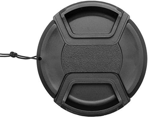 Black Universal 77mm Center Pinch Lens Cover With Cap Keeper Cable for SLR Cameras