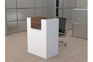 OFICIT MOBILIARIO DE OFICINA OFICIT MOSTRADOR de Recepción y Oficina. Fácil Montaje. 80X105X50CM con Cierres Laterales y embellecedor Color Nogal. Fabricado en España. Envío a Toda la península.