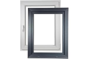 ALUCON Fenster 800x1000 mm – Kunststofffenster 80x100 cm – Flügelfenster Innen Weiß/Außen Anthrazit – DIN Rechts