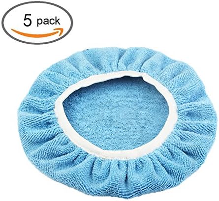 MZQLight Car Polisher Pad Bonnet Soft Microfiber Polishing Bonnet Buffing Pad Cover For Car Polisher (Pack of 5) (7" - 8")