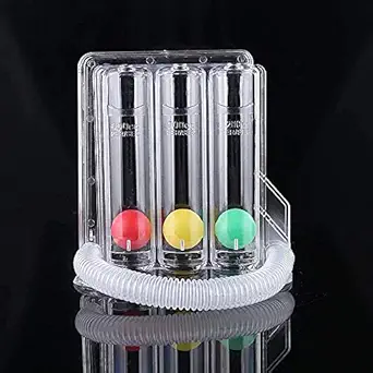 AMULAKH Respirometer| 3 Ball Spirometer Lung Exerciser| Deep Breathing Exercise Spirometer| Hygienic Washable & Portable Respiratory Exerciser| Lungs Strengthener | Spirometry