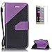 Produktbild CaseHome HUAWEI P9 Lite PU-Leder Etui (mit Frei HD Schirm-Schutz) Stilvoll Elegant Muster Gedruckt Entwurf Stoßfest Rutschfest Schutz Brieftasche Fall Abdeckung Schale Haut Stoßstange Magnetischer Flip Stand-Funktion mit Handschlaufe und Kreditkarten-Steckplätze Passen für HUAWEI P9 Lite-Schwarz und Lila