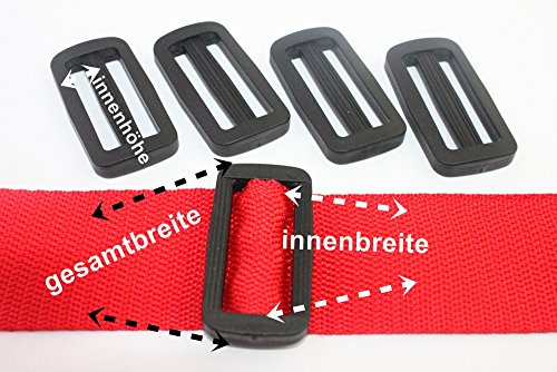 Schieber-Stopper-Gleiter 5 Stück für 40mm Band-Gurtband - 2