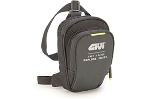 GIVI - Bolsa de Pierna Regulablepara Motocicleta Negra con Detalles flúor