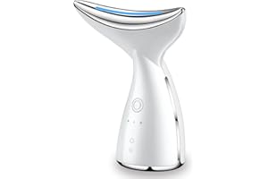 CooBES Vibration Heizung Beauty Gerät, Hals und Gesichtsmassagegerät Gegen Falten, EMS Anti-Falten Face Lift Skincare Tools,45℃ Wärme 3 Modi,Haut Verjüngung Schönheitsgerät.