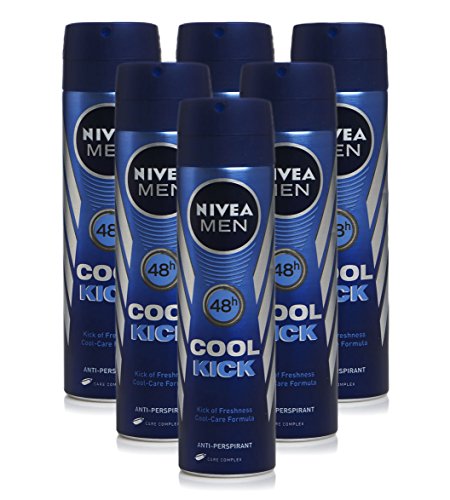 6x Nivea Cool Kick Mens Deodorant 48H Anti-Perspirant 150ml *BARGAIN*