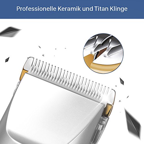 GHB Herren Kinder Elektrischer Profi Haarschneider Set Netz und Akkubetrieb Haarschneidemaschine mit 4 Aufsätzen Bartschneider Haartrimmer ideal für Friseur Salon oder Privaten Gebrauch - 6