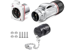 CNLINKO BD-24 Conector impermeable IP68 para cable Conector circular industrial Conectores rápidos para tomas empotradas Conectores de carcasa metálica M24 Zócalo de brida (2 Pines)