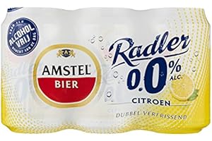 Amstel Radler 0% Citroen/Zitrone (24 x 0,33L Einweg-Dosen) Alkoholfrei- inkl. gratis FiveStar Kugelschreiber