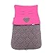 Minene Foot Muff Heart (Dark Grey/ Fuchsia)