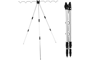 Cyrank Support De Canne à Pêche, Porte Canne a Peche Trepied pour Canne a Peche Mini Canne à Pêche Rétractable Trépied Support Pliant Mer Pôle Support équipement Accessoire