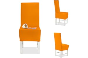 BANZAII TEXTILE INNOVATOR ONLINE Banzaii – Coprisedia Antimacchia con Schienale – Vestisedia Seduta e Schienale per sedie da cucina, sala da pranzo, cerimonia, ristoranti – 2 Pezzi Arancione Made in Italy