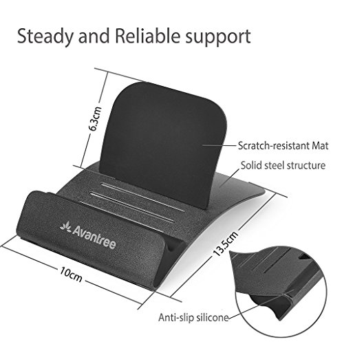 Avantree Massiver Stahl Tablet Halterung Ständer für Küchen, Multi-Winkel Verstellbar Desktop Handy Halter Kompatibel mit dicken Gehäusen, für iPad Air, mini, Surface, E-book, Nook, Samsung – TB103 - 5
