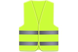 Oyayubi Gilet De Sécurité Haute Visibilité avec Bandes Réfléchissantes Gilet Réfléchissant pour Courir Ou Faire du Vélo Gilet Réfléchissant Gilet Réfléchissant De Voiture Unisexe (Jaune Fluorescent)