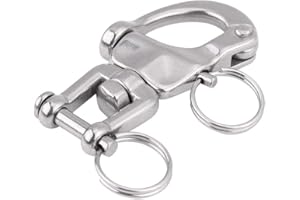 BEDIFFER Mousqueton Pivotant 316L 70mm Pour Gréement, Fermoir Sécurisé Pour Drisse De Voilier Et Accastillage Bateau