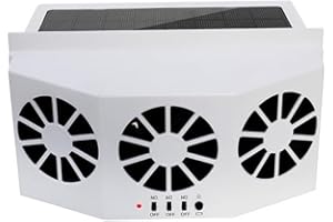 ZUICC Ventilateur d'aération de fenêtre de voiture à énergie solaire,Solar Vehicle Exhaust Fan,Solar Cooler,Car truck vehicle cooler,Ventilateur Auto,Refroidissement d'air pour Siège Arrière (White)