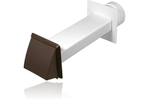 Spares2go Universal External Wall Vent Cover Kit for Vented Tumble Dryers (Brown)