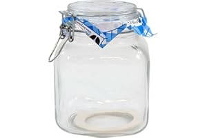 ACAN Tradineur - Tarro hermético de vidrio Primizie, junta de goma, bote, frasco multiusos para conservas, legumbres, pasta, 16,7 x 12,5 cm, 1,7 litros
