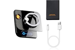 KIPIDA Mini Mechero Electrico, Pantalla Táctil LED Encendedor Electrico Soporte para Móvil Lighter Resistente al Viento Recargable Portátil Mini Isqueiro Electrico Regalos para Hombres y Mujeres