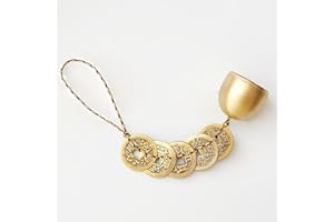 DZXIN Windspiele Garten, Glücksbaum Metall Glockenspiel, Windspiele für Draußen Hängend,Innen,Metal Wind Chimes (5 Münzen)