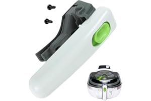 UTIZ Poignée et vis de rechange compatibles avec friteuse Tefal Actifry série AH9000 (poignée blanche avec bouton de commande vert)