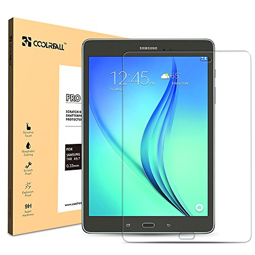 Coolreall Ultra-klar Panzerglas Schutzfolie für Samsung Galaxy Tab A 9.7 Zoll (0,33mm)