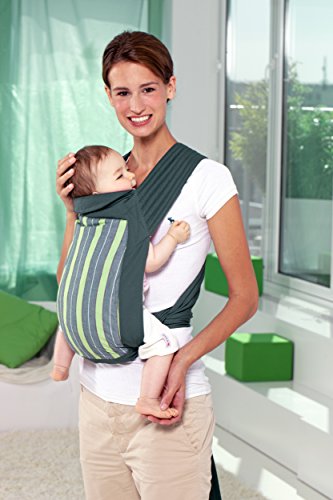 AMAZONAS AZ-5039305 Mei Tai tree Babytrage 33 x 45 cm, beidseitig verwendbar, 1 Seite grün, 1 Seite grün gestreift - 2