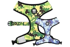 DUKIER - Arnés Reversible para Perro, Chaleco Antitirones, Transpirable y Reflectante para Mascotas, de Neopreno y Malla, Ajustable, Diseño de Camo, Talla S