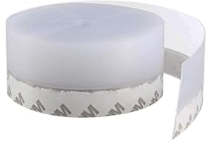 COSSWE Silicone Seal Strip, 10m Silicone Door Bottom Seal Strip Tape Transparent Weather Stripping Self-Adhesive Draught Excluder Tape for Doors Window Windproof Dust-Proof Soundproof 3.5cm