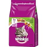 Whiskas Katzenfutter Trockenfutter Adult für Katzen ab 1 Jahre mit Lamm (3 x 3,8kg)